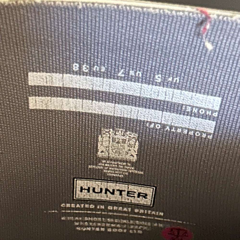 Hunter Short Rain Boots in Gray with Red Logo Trim - Picture 6 of 7